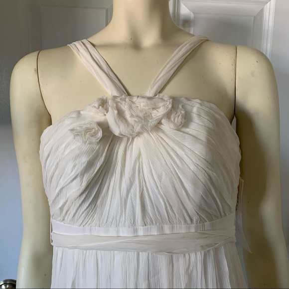 NWT Stunning Priscilla of Boston Cream Halter Wedding Dress Size 2 - Picture 4 of 14